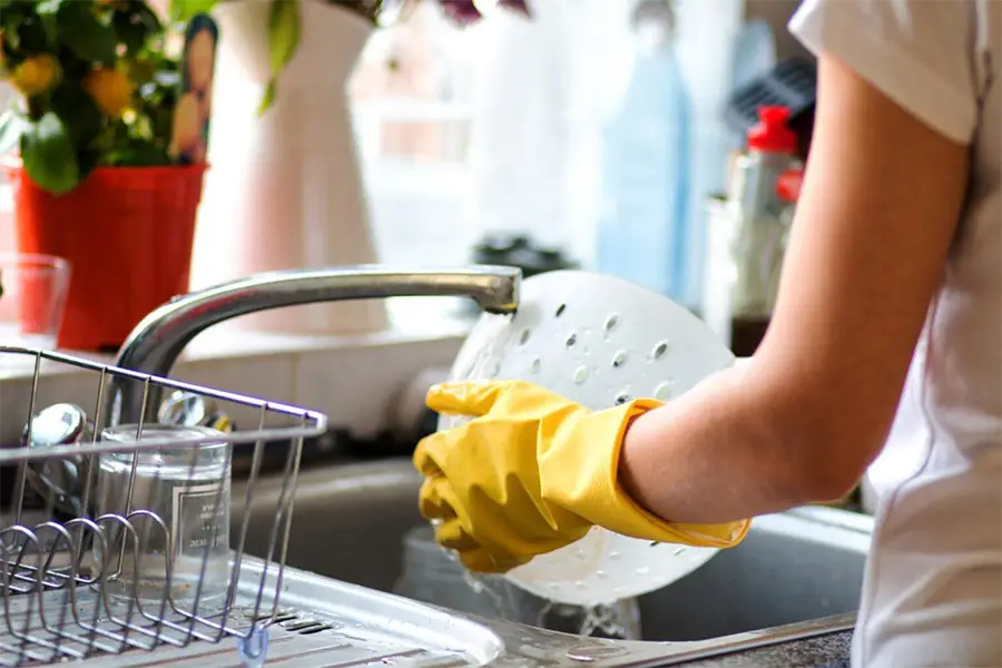 Sink area for garbage disposal repair