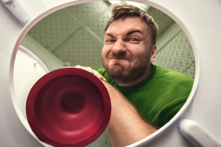 Toilet repair in progress