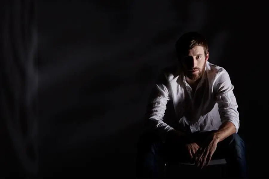 Man in the dark during power outage