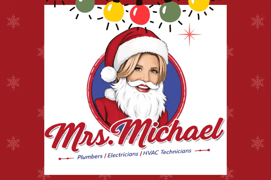 Mrs. Michael Christmas-themed logo