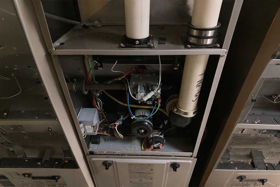 Furnace repair in progress