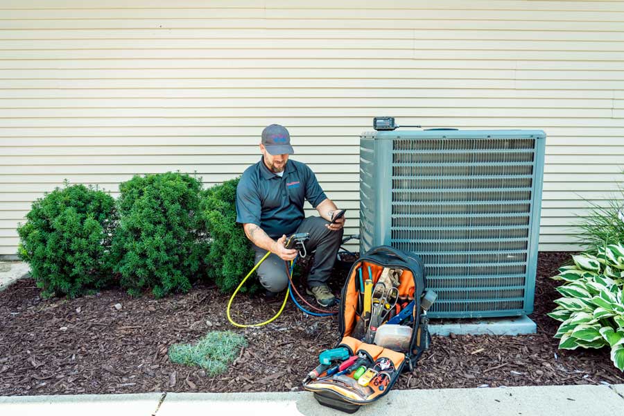 AC installation in progress