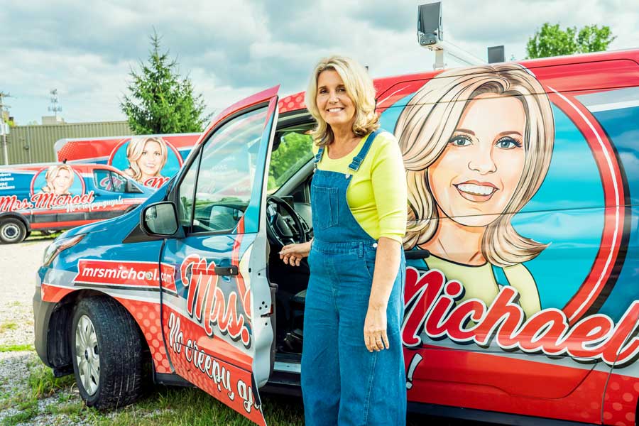Mrs. Michael owner with service van